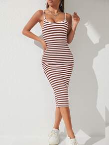 SHEIN PETITE Striped Bodycon Dress - Multicolor - View 4