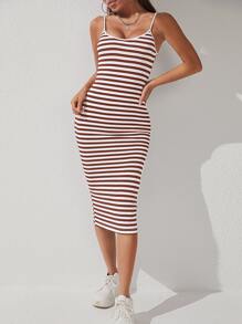 SHEIN PETITE Striped Bodycon Dress - Multicolor - View 3