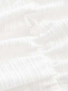 SHEIN ICON 大碼褶邊抹胸上衣 - 白色 - 查看 3