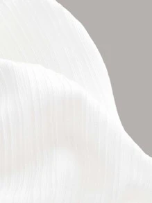 SHEIN ICON 大碼褶邊抹胸上衣 - 白色 - 查看 5