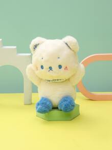 1pc Bear Design Pet Plush Toy - White - View 1