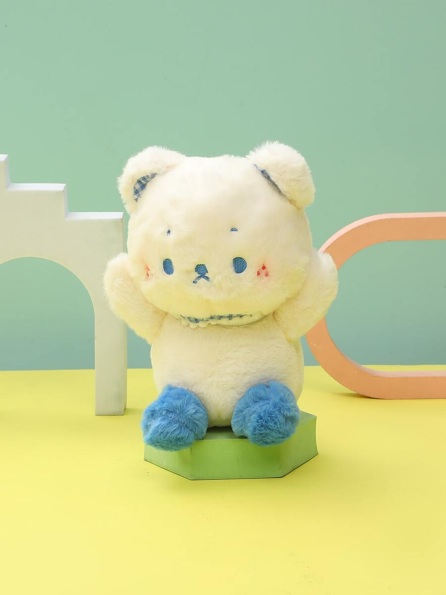 1pc Bear Design Pet Plush Toy - White - View 1