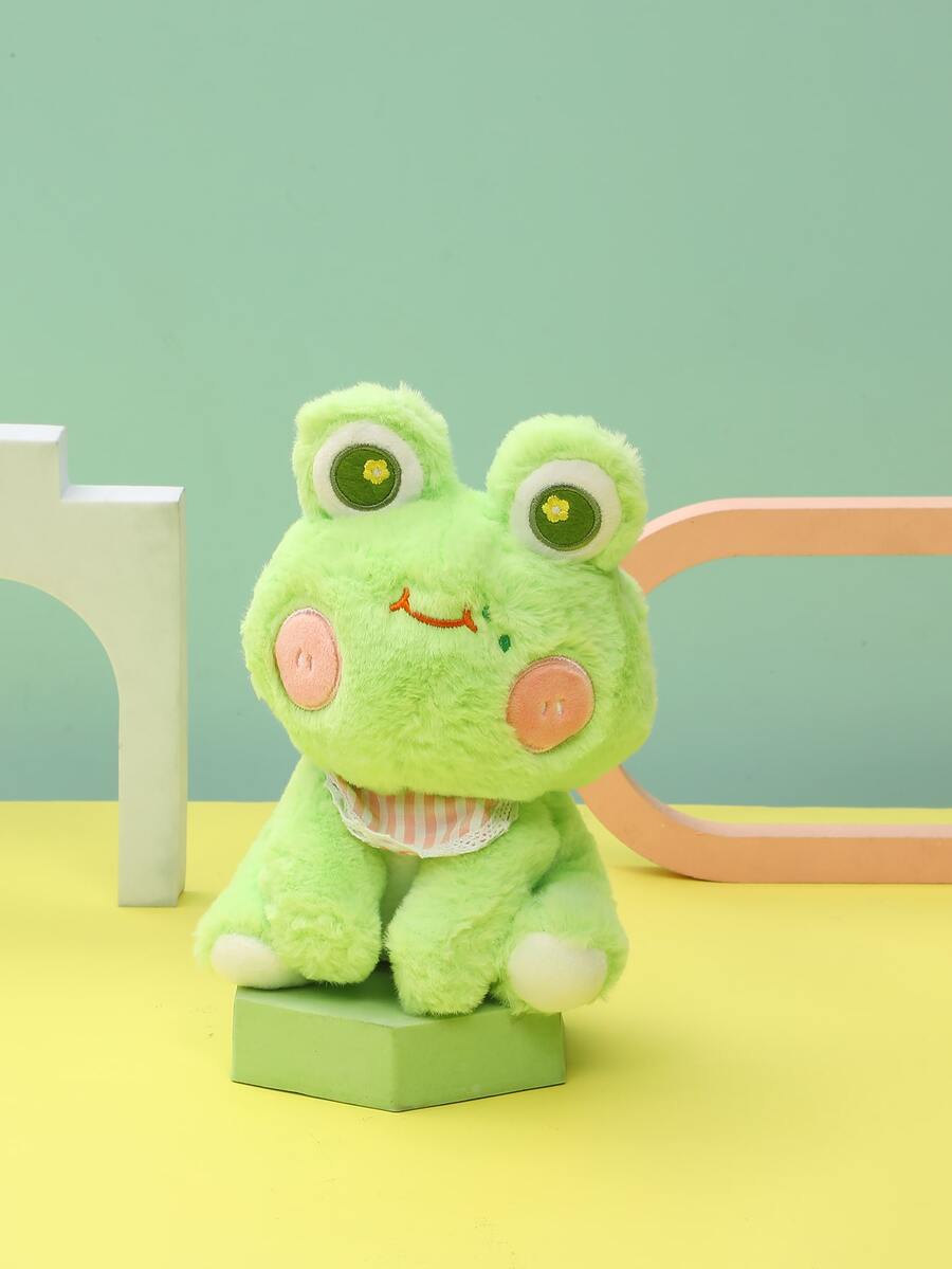 1pc Frog Design Pet Plush Toy - Green - View 1