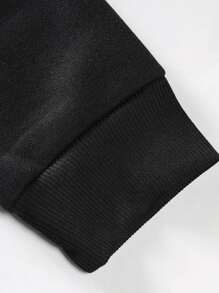 Manfinity LEGND Men Plus Letter & Mountain Print Sweatshirt - Black - View 5