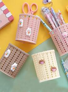 1pc Cartoon Decor Random Pen Holder - Multicolor - View 1