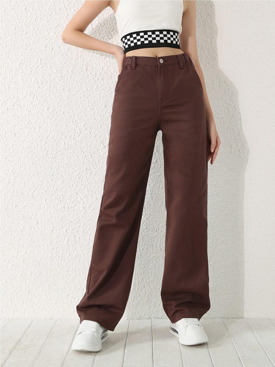 Cô gái tuổi teen Quần legging thẳng - màu nâu - Xem 1