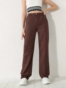 Cô gái tuổi teen Quần legging thẳng - màu nâu - Xem 5