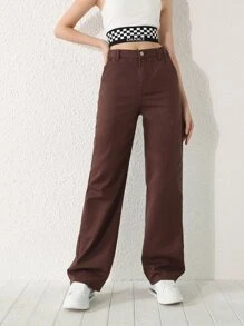 Cô gái tuổi teen Quần legging thẳng - màu nâu - Xem 6