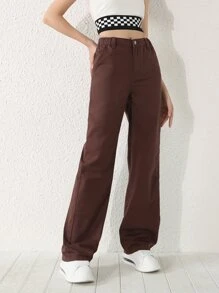 Cô gái tuổi teen Quần legging thẳng - màu nâu - Xem 7