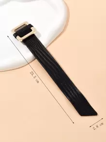 Snakeskin Embossed Square Buckle Bracelet - Black - View 5