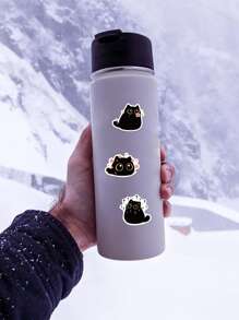 40Pcs Funny Black Cat Sticker - Black - View 7