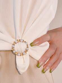 6入組水鑽和人造珍珠裝飾DIY扣飾 - 彩色 - 查看 2