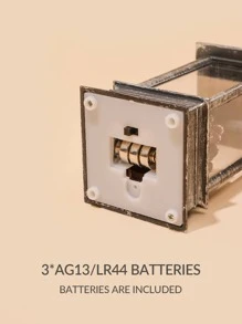 1pc ABS LED Decoration Lantern, Modern Fireplace Design Decorative Candle Lantern For Home - Red - View 3