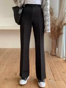 DAZY Women Suit Pants Nút Dây kéo màu trơn - màu đen - Xem 3