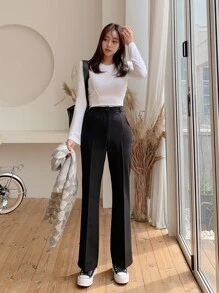 DAZY Women Suit Pants Nút Dây kéo màu trơn - màu đen - Xem 8