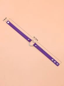 愛心裝飾頸鏈 - 紫色 - 查看 3