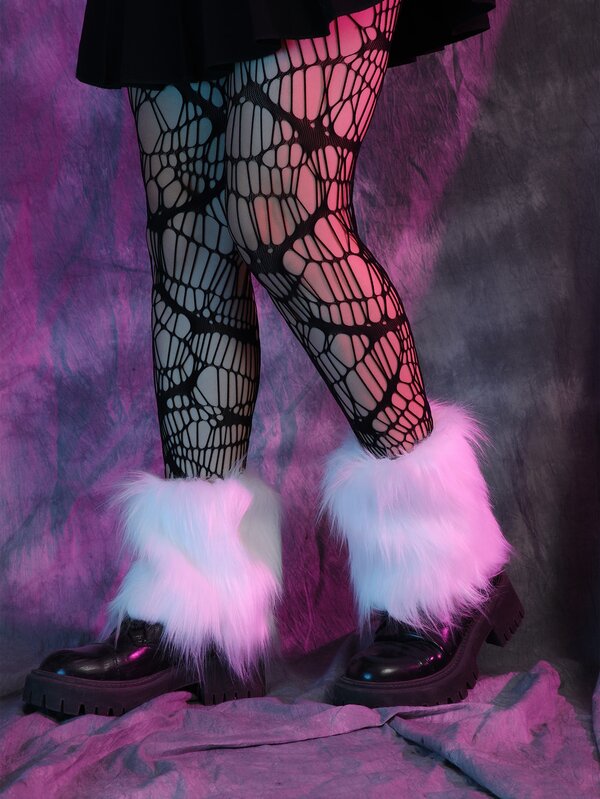 Solid Fuzzy Leg Warmers SHEIN USA