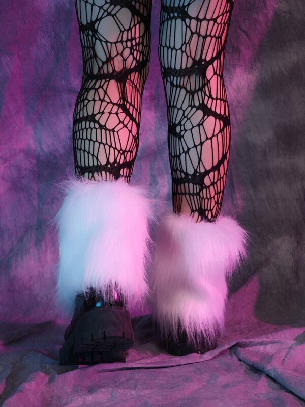 Solid Fuzzy Leg Warmers SHEIN USA