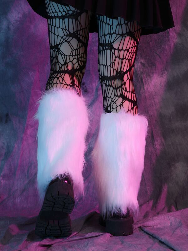 Solid Fuzzy Leg Warmers SHEIN UK