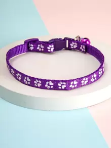 1入寵物項圈用貓狗爪印吊墜,適合小型貓狗牽引佩戴 - 紫色 - 查看 3