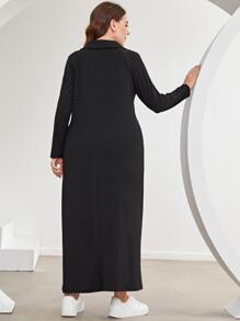 Mulvari Plus Colourblock Raglan Sleeve Tee Dress - Multicolor - View 2