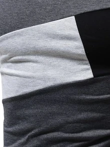 Manfinity Homme Tops Nam Khối Màu Giải trí - Màu xám đen - Xem 3