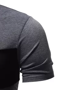 Manfinity Homme Tops Nam Khối Màu Giải trí - Màu xám đen - Xem 4