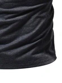 Manfinity Homme Tops Nam Khối Màu Giải trí - Màu xám đen - Xem 5