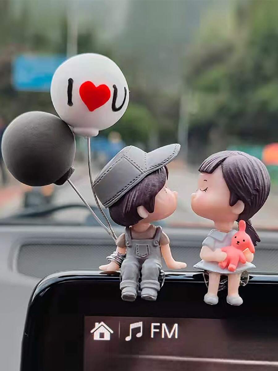 2入組人物設計車內裝飾品 - 灰色 - 查看 1