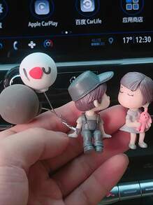 2入組人物設計車內裝飾品 - 灰色 - 查看 2