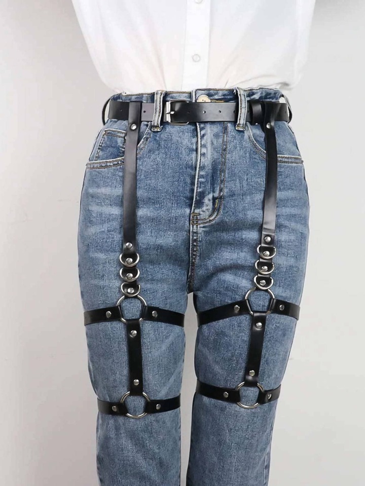 Our Studded Decor Square Buckle Garter Belt is such a vibe