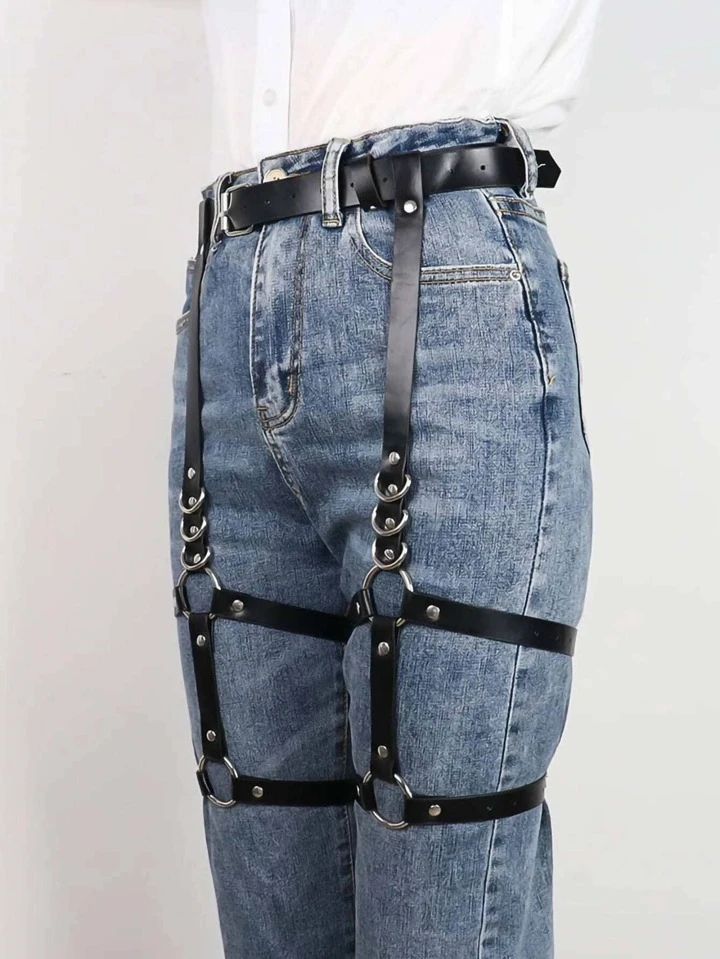 Our Studded Decor Square Buckle Garter Belt is such a vibe