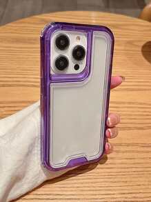 Basic Phone Cases Protective Anti-Fall Clear Phone Case Compatible With IPhone15/15Plus/15Pro/15Promax - Purple - View 2