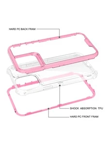 粉色防摔透明手机壳适用于 iPhone15/15Plus/15Pro/15Promax 防水防震防刮 - 粉色 - 查看 7