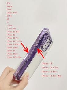 1 PC Màu Trơn Trong Suốt TPU Mềm Mại Ốp Lưng Mạ Điện Cạnh Thẳng Lỗ Mịn Vỏ Điện Thoại Tương Thích Với IPhone - Màu tím - Xem 4