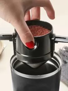可折叠便携式咖啡滤纸咖啡壶，不锈钢滴滤咖啡茶杯，可重复使用无纸化手冲咖啡滤纸学校用品返校 - 黑色 - 查看 1