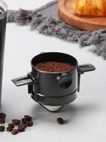 可折叠便携式咖啡滤纸咖啡壶，不锈钢滴滤咖啡茶杯，可重复使用无纸化手冲咖啡滤纸学校用品返校 - 黑色 - 查看 4