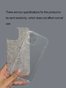 Funda de celular transparente con brillante papel - Plateado - Ver 4