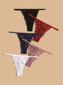 5pack Floral Lace Thong Lingerie - Multicolor - View 2