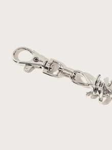 1pc Women's Fashionable Metal Waist Chain With Thorn, Flame, Butterfly Decor - Silver - View 5