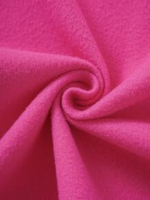 SHEIN EZwear 水鑽翅膀拉鏈開襟抽繩加絨內裏連帽衫 - 玫紅色 - 查看 3