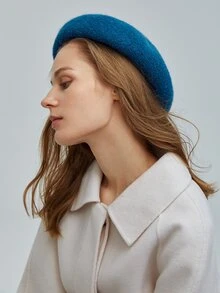 MOTF PREMIUM WOOL-MIX SOLID BERET - Blue - View 7