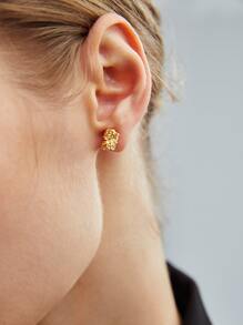 MOTF PREMIUM 不对称几何设计耳钉 - 金黃色 - 查看 6