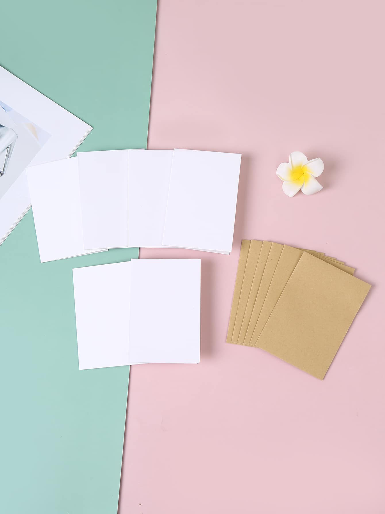 6 piezas liso Tarjeta de felicitación & 6 piezas Sobre - Blanco - Ver 1