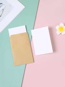 6 piezas liso Tarjeta de felicitación & 6 piezas Sobre - Blanco - Ver 2