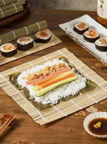 1 pieza Alfombra de madera con sushi - Verde - Ver 1