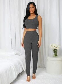 3 piezas Set homewear tejido de canalé