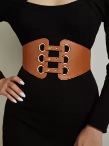 Studded Decor Corset Belt Halloween Waist Traineraccessories For Ladies For Dress Western Cowboy Cowgirl Country Wear Vintage Brown Belt Women Corset Belt For Dress,Waist Trainer Waist-Shaping For Waist Slimming And Tummy Control - Camel - View 1