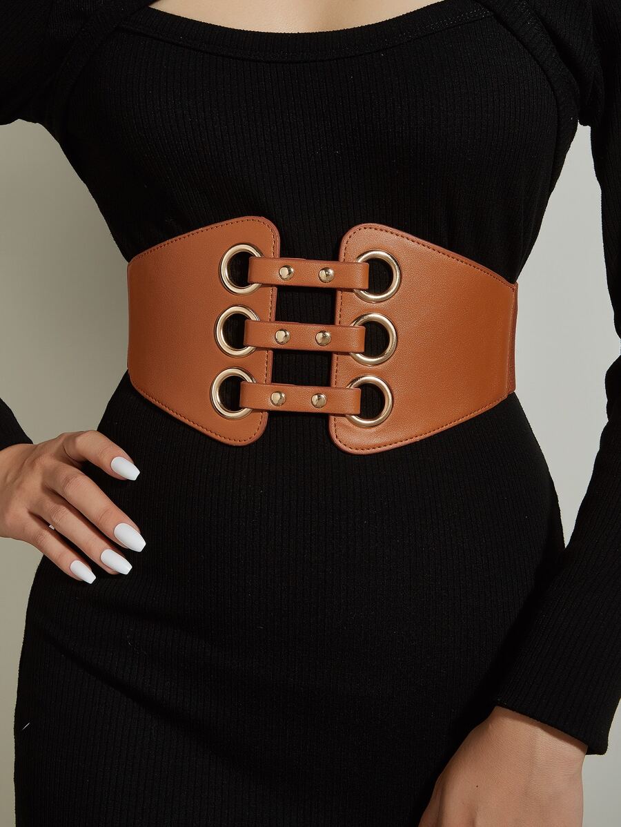 Studded Decor Corset Belt Halloween Waist Traineraccessories For Ladies For Dress Western Cowboy Cowgirl Country Wear Vintage Brown Belt Women Corset Belt For Dress,Waist Trainer Waist-Shaping For Waist Slimming And Tummy Control - Camel - View 1