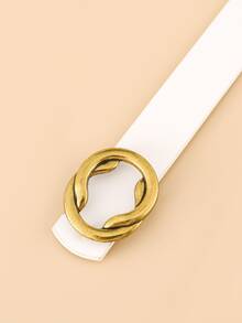 Cinturón con hebilla metálica - Blanco - Ver 3
